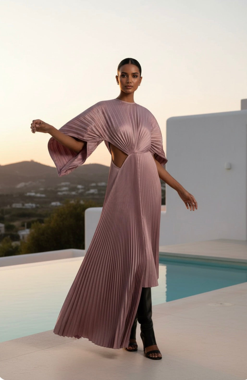 The Sculpted Harmony Pleated Dress