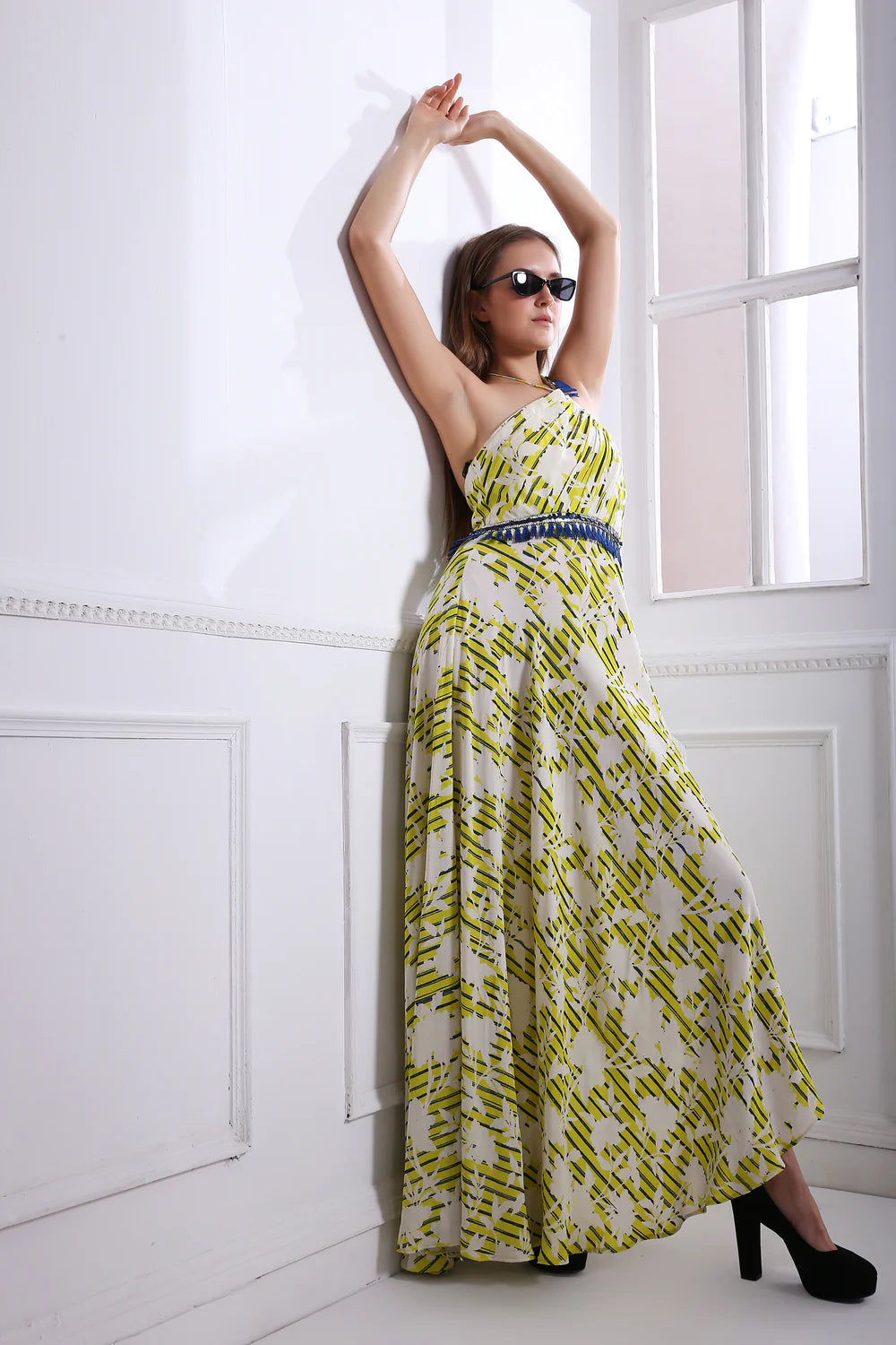 Striped Floral Haulter Dress