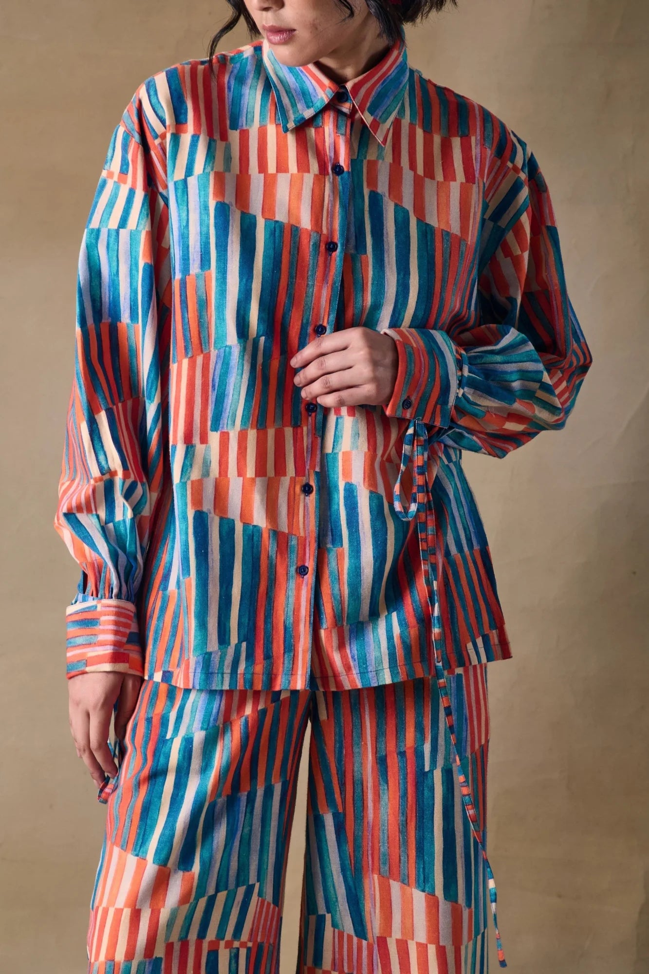 Asilah Stripe Drawstring Shirt