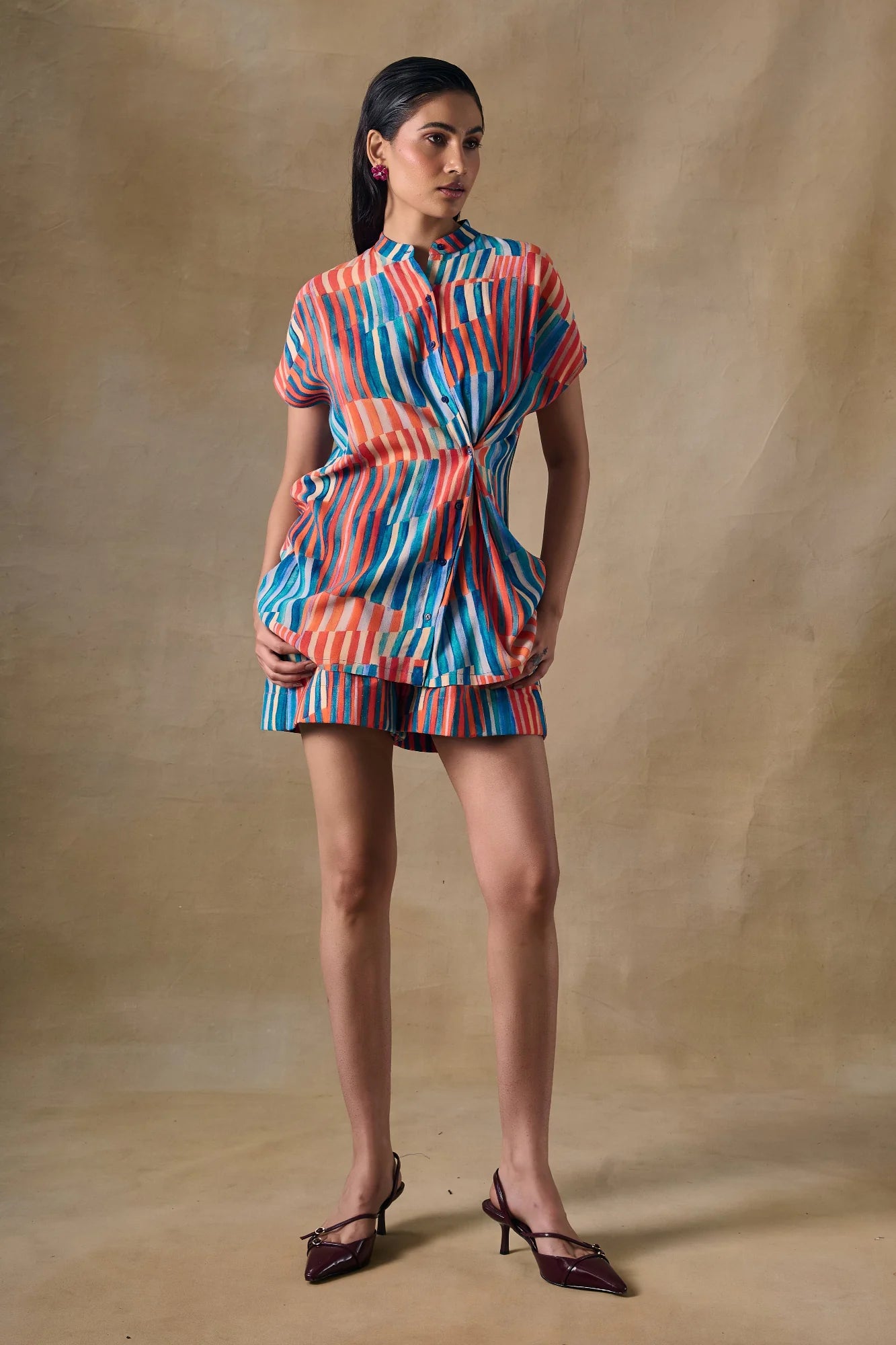 Asilah Stripe Shorts co-ord set