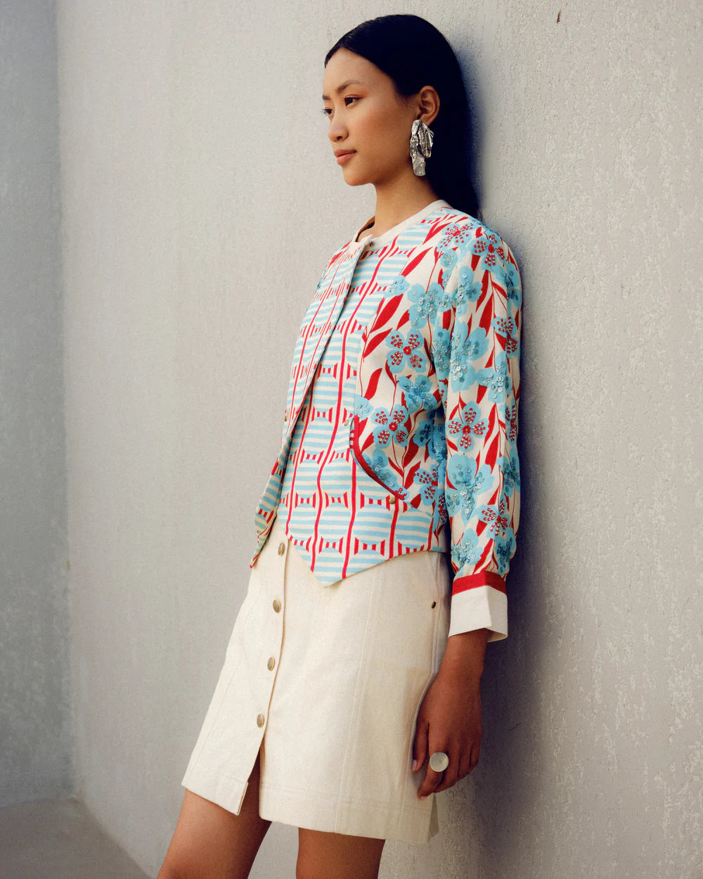 White Print Play Jacket