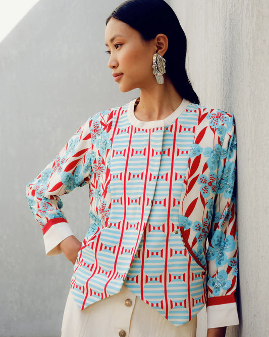 White Print Play Jacket