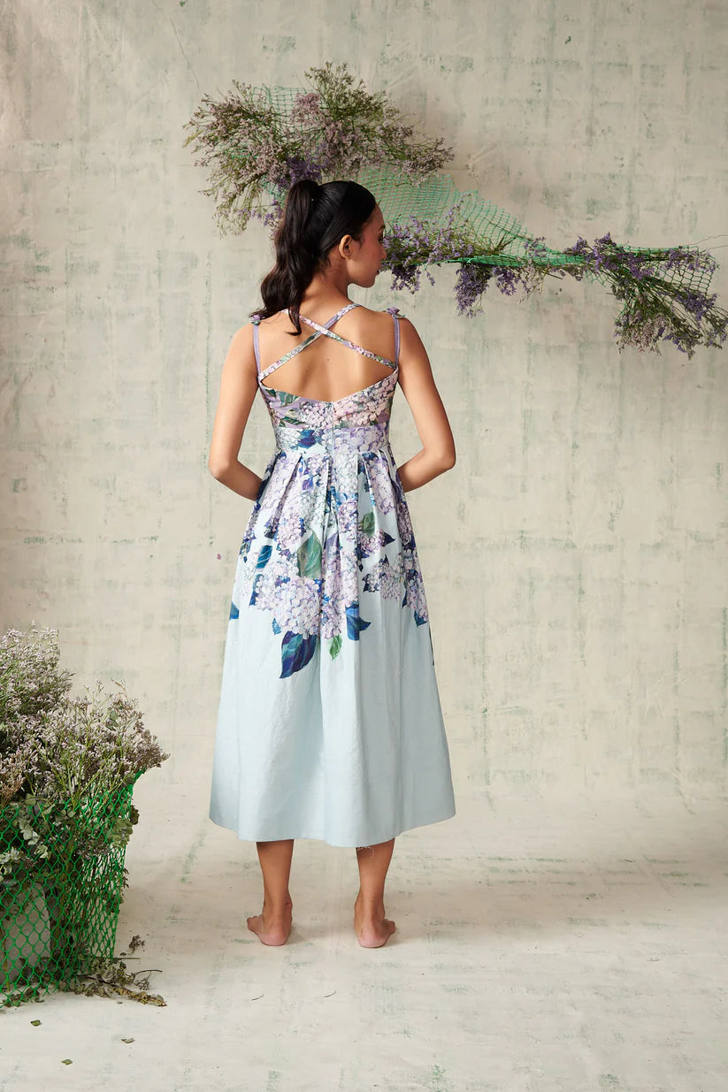 Sky Blue Hydrangea Dress