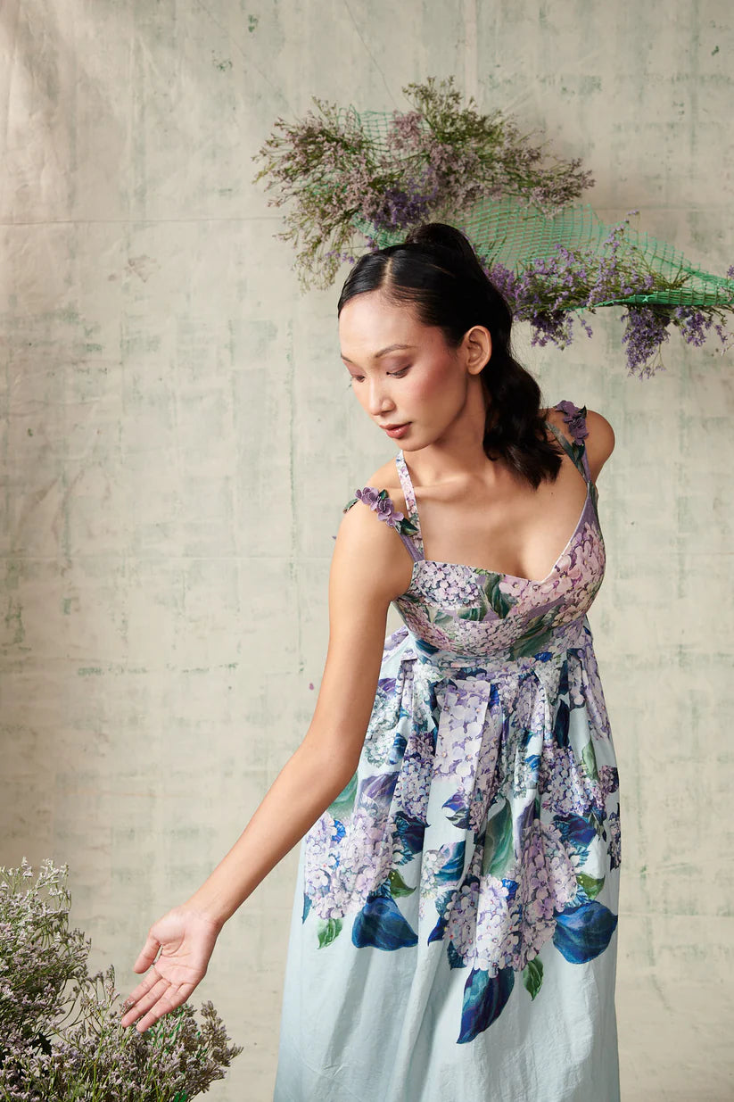 Sky Blue Hydrangea Dress