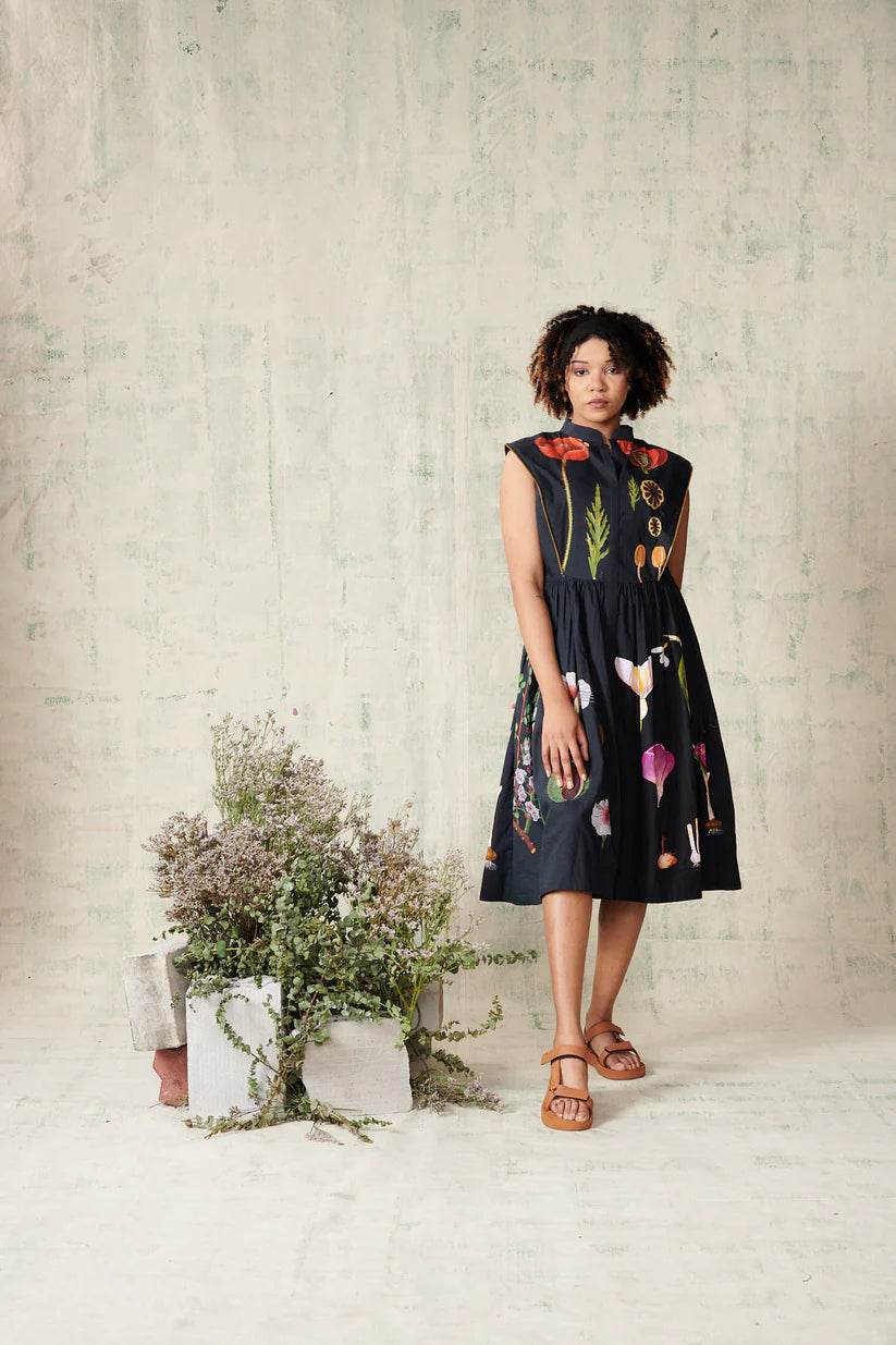 Black Botany Zipper Dress
