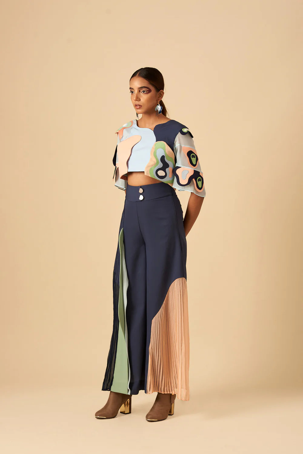 Variegated Colour Block Trouser