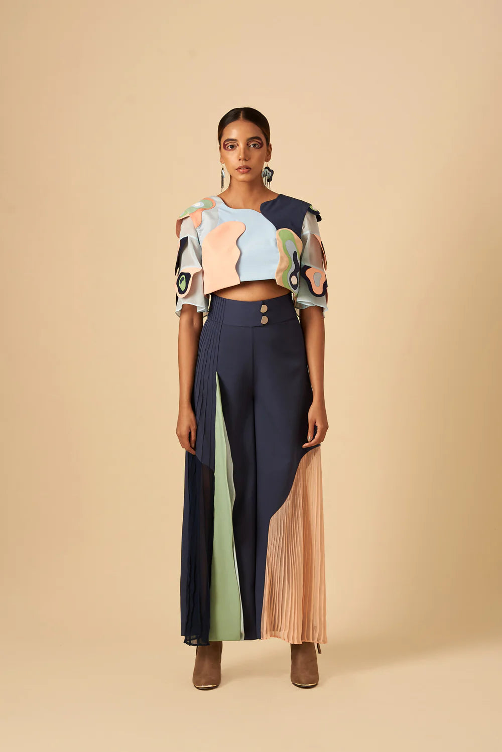 Variegated Colour Block Trouser
