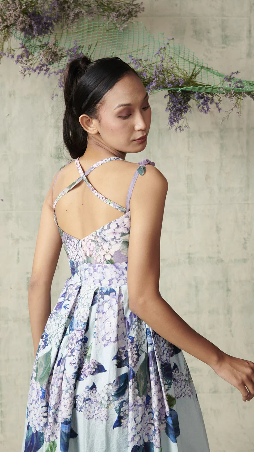 Sky Blue Hydrangea Dress
