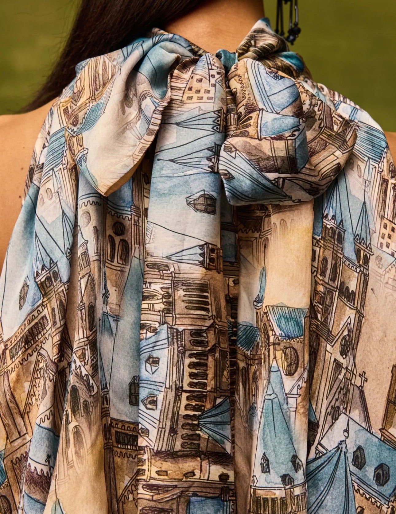 Vienna Cityscape Ruffle Dress