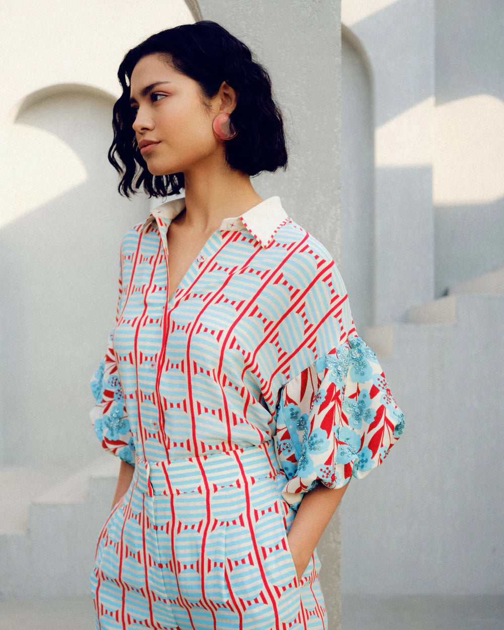 White print play Balloon Shirt
