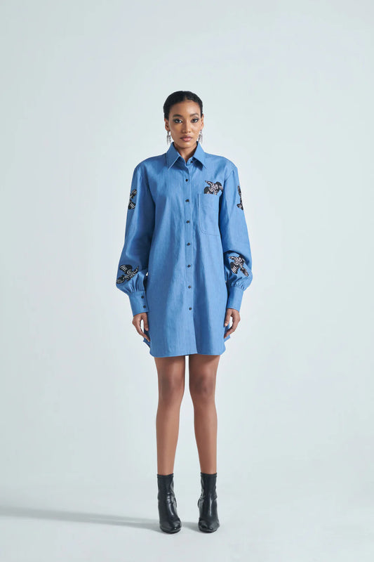 Avian Chic Shirt Dress