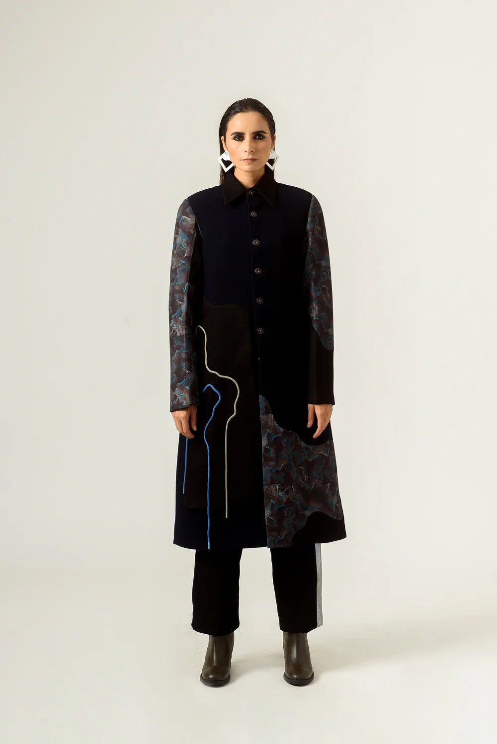 Agitation Panelled Trench Coat