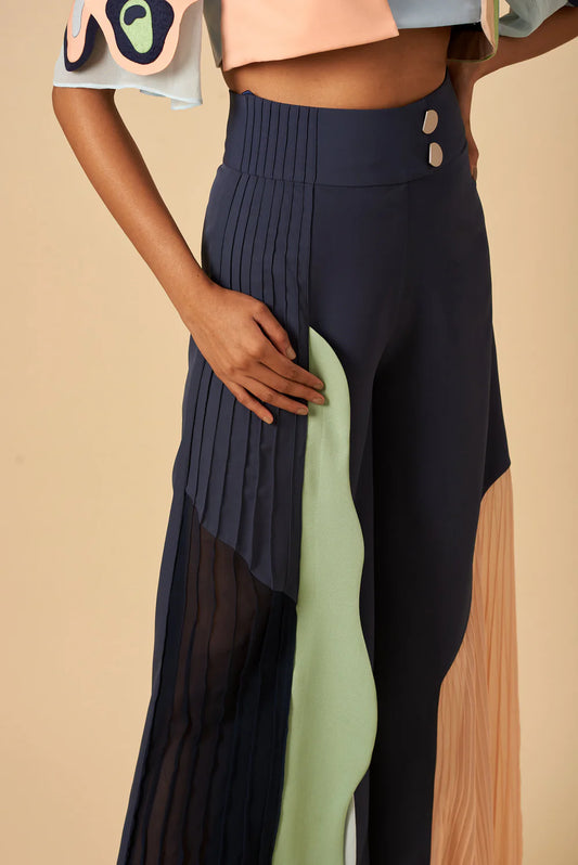 Variegated Colour Block Trouser