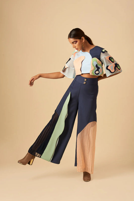 Variegated Colour Block Trouser